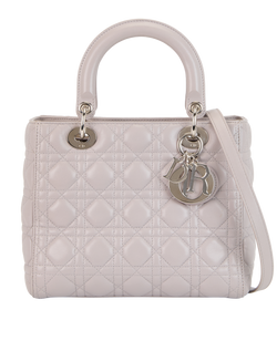 Medium Lady Dior, Lambskin, Taupe, 18-MA-1122, S, 2*